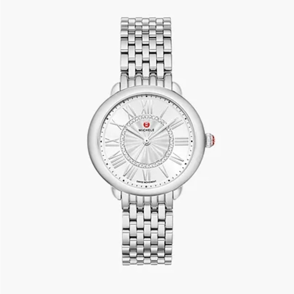 Michele Serene Stainless Steel Watch with 5 Straps